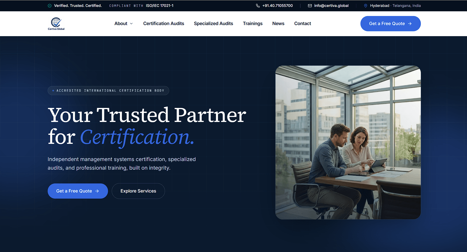 Certiva Global - Website + Portal